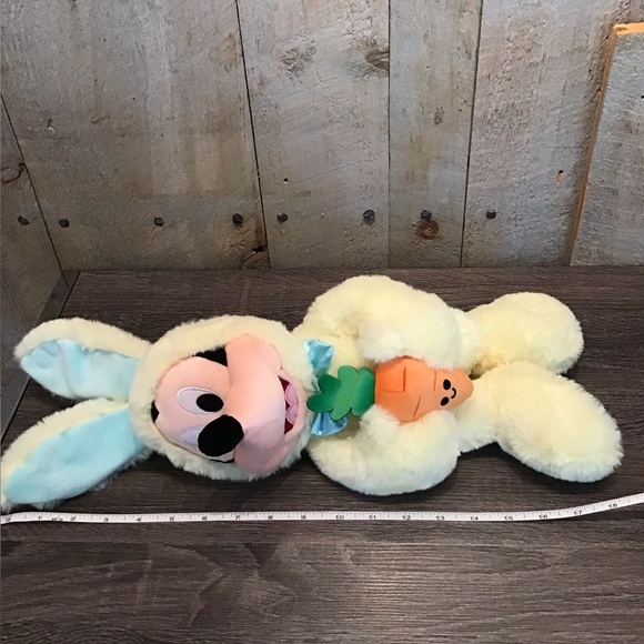 Disney Store Mickey Mouse Easter Bunny 2019 Plush Toy 18" Yellow/Blue Soft - Picture 6 of 8